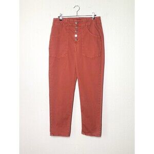 Veronica Beard Jeans Arya Straight High Rise Chino Pants 29 Terracota Ankle Crop
